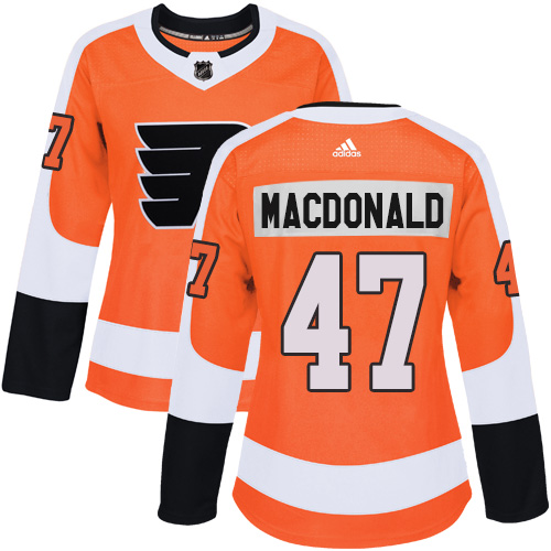 Adidas Philadelphia Flyers #47 Andrew MacDonald Orange Home Authentic Women Stitched NHL Jersey->women nhl jersey->Women Jersey